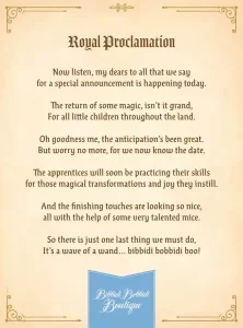 brown scroll with a welcome message